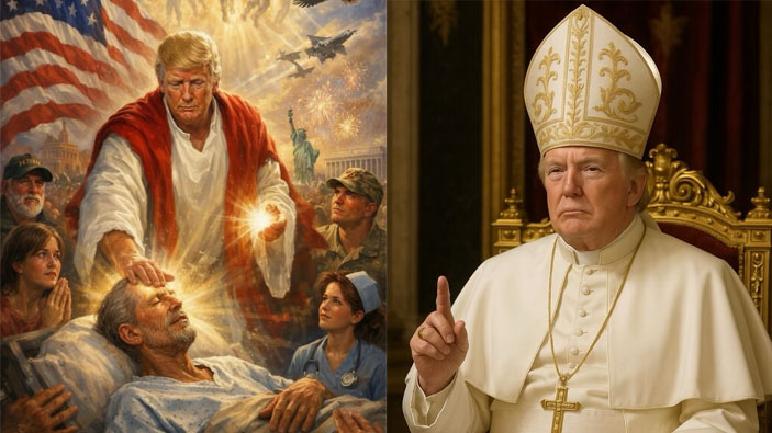 I meme che ritraggono Trump nei panni di Gesù o del Papa segnano l’inizio di una nuova era nella politica?
